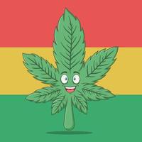 Cannabis-Marihuana-Cartoon-Figur vektor