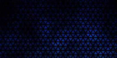 mörkblå vektor bakgrund med linjer, trianglar.
