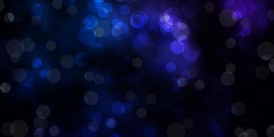 dunkelrosa, blauer Vektorhintergrund mit Blasen. vektor