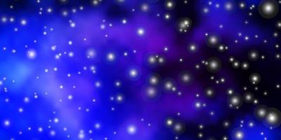 dunkelrosa, blaues Vektorlayout mit hellen Sternen. vektor