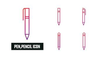 Stift, Bleistift Gradient Symbol Vektor Illustration