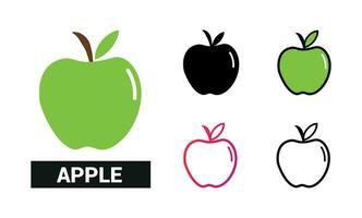 Apfel Symbol einstellen Vektor Illustration