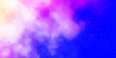 hellrosa, blauer Vektorhintergrund mit bunten Sternen. vektor