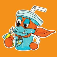 maskot logotyp klistermärke super kalk soda konst illustration vektor