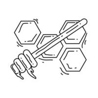 Symbol für die Landwirtschaft von Honig. handgezeichnete Icon-Set, Umriss schwarz, vektor