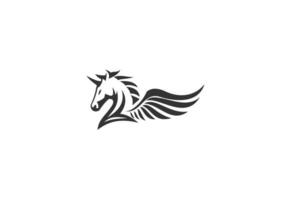häst pegasus logotyp design mall vektor