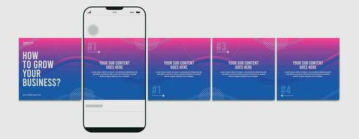 uppsättning av karusell posta mall, redigerbar karusell posta, social media karusell posta för företag. vektor