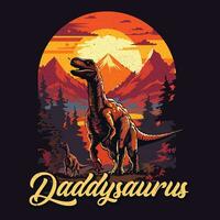 daddysaurus t skjorta design vektor illustration