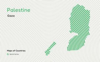 kreativ Karta av palestina, politisk Karta. gaza. värld länder vektor Kartor serier. spiral, fingeravtryck serier