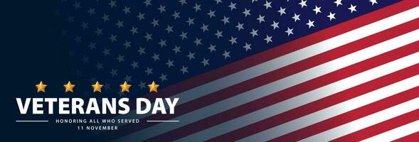 Veteranen Tag Feier Banner. Auszeichnung alle Wer serviert. amerikanisch National Urlaub Hintergrund, November 11. Vektor Illustration