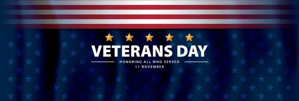 veteraner dag firande baner. uppfyllande Allt vem serveras. amerikan nationell Semester bakgrund, november 11. vektor illustration