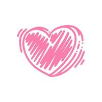 rosa klotter kärlek vektor hand dra illustration design symbol mall