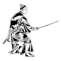 Samurai Silhouette Bild, geeignet zum Poster, Symbole, T-Shirt Designs und Andere vektor