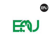 brev emu monogram logotyp design vektor