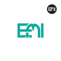 brev emi monogram logotyp design vektor