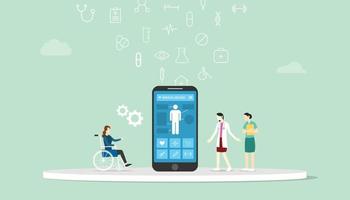 Mobile Apps Online-Arztkonsultation Überprüfung der Patientenakte vektor