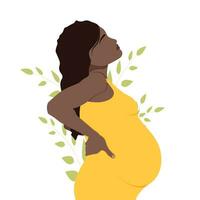 Frau mit Baby. ein schwanger Frau mit ein Kind im ihr Mutterleib. Vektor Illustration