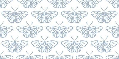 Blau Weiß Schmetterling Vektor Muster Hintergrund, nahtlos wiederholen