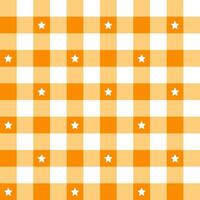 orange pläd mönster med stjärna bakgrund. pläd mönster bakgrund. pläd bakgrund. sömlös mönster. för bakgrund, dekoration, gåva omslag, gingham bordsduk, filt, tartan. vektor