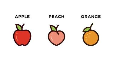 äpple persika orange Färg översikt vektor