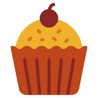 Essen und Bäckerei Cupcake Symbol vektor