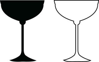 vin glasögon ikoner uppsättning enkel symbol av bar, restaurang. . olika vin glas platt eller linje vektor svart silhuett samling för mobil begrepp och webb design.