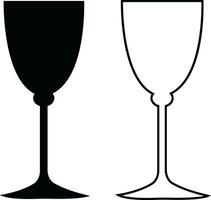 Wein Brille Symbole einstellen einfach Symbol von Bar, Restaurant. . verschiedene Wein Glas eben oder Linie Vektor schwarz Silhouette Sammlung zum Handy, Mobiltelefon Konzept und Netz Design.