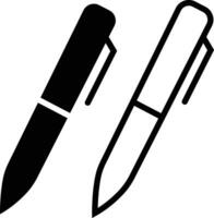 schwarz Stift Symbole Satz. Unterschrift Stift Gliederung und gefüllt Vektor Zeichen Piktogramm. einfach Stift Symbol Sammlung. geeignet zum Netz Buchseite, Handy, Mobiltelefon Anwendung, ui, ux und gui Design