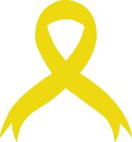 cancer band platt ikon. vektor medvetenhet band gul Färg isolerat på. internationell dag av cancer, värld cancer dag. design mall element i trendig stil för grafisk.