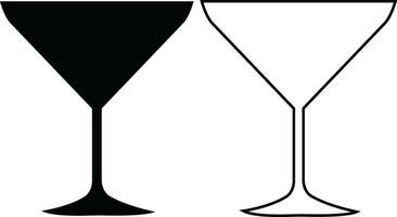 Wein Brille Symbole einstellen einfach Symbol von Bar, Restaurant. . verschiedene Wein Glas eben oder Linie Vektor schwarz Silhouette Sammlung zum Handy, Mobiltelefon Konzept und Netz Design.