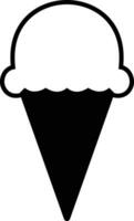 Eis Sahne Kegel Symbol modern Süss Vanille Wüste unterzeichnen. modisch schwarz eben Linie Vektor Schokolade stopfen Symbol zum Netz Seite? ˅ Design, Taste zu Handy, Mobiltelefon App. Logotyp.