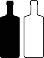 vin öl svart linje eller platt flaskor ikon uppsättning. bar, pub, brygga symbol. alkohol, drycker affär Lagra, meny Artikel vektor silhuett samling Häftigt och uppfriskande element