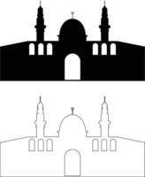palestina al Aqsa moské, förening i de stad av jerusalem eller al quds i arabicum symbol silhuett design. masjid al-aqsa för logotyp, platt eller linje svart ikon uppsättning, hälsning kort baner vektor. vektor