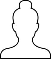 Geschäft Benutzerbild Profil schwarz Gliederung Symbol. Frau von Benutzer Linie Vektor Symbol im modisch linear Stil isoliert auf weiblich Profil Menschen vielfältig Gesicht zum Sozial Netzwerk oder Netz.