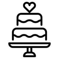 mat och bageri bröllop kaka ikon vektor