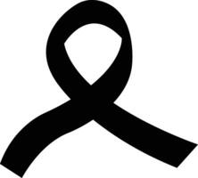 Krebs Band eben Symbol. Vektor Bewusstsein Band schwarz Farbe isoliert auf International Tag von Krebs, Welt Krebs Tag. Design Vorlage Element im modisch Stil zum Grafik.