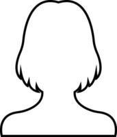 Geschäft Benutzerbild Profil schwarz Gliederung Symbol. Frau von Benutzer Linie Vektor Symbol im modisch linear Stil isoliert auf weiblich Profil Menschen vielfältig Gesicht zum Sozial Netzwerk oder Netz.