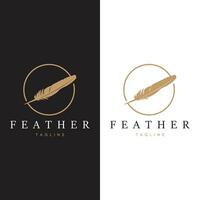 Feder Silhouette Logo, Autor Design Luxus einfach elegant Vektor Illustration Vorlage