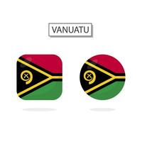 flagga av vanuatu 2 former ikon 3d tecknad serie stil. vektor