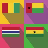 Guinea, Guinea-Bissau, Ghana, Gambia Flagge vektor