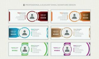 enkel och eleganta e-post signatur design vektor mall