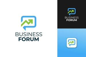Geschäft Forum Logo Design Vorlage. Geschäft sich unterhalten und Diskussion Logo. vektor