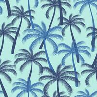 abstrakte florale Kokospalmen nahtloses Muster mit Blättern. tropischer Hintergrund vektor