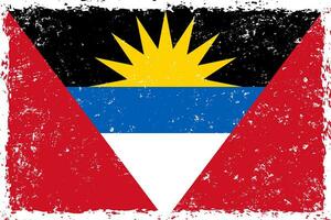 antigua och barbuda flagga grunge bedrövad stil vektor