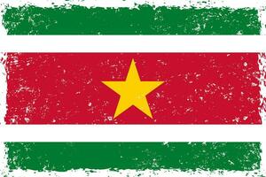 suriname Flagge Grunge betrübt Stil vektor