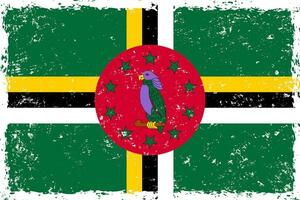 dominica flagga grunge bedrövad stil vektor