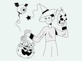 bündeln Halloween Illustration Pack gespenstisch Sammlung vektor