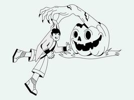 bündeln Halloween Illustration Pack gespenstisch Sammlung vektor