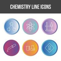 einzigartige Chemielinie Vektor Icon Set