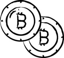 bitcoin hand dragen vektor illustration